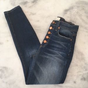 ALICE & OLIVIA Good Button Fly High Rise Jeans